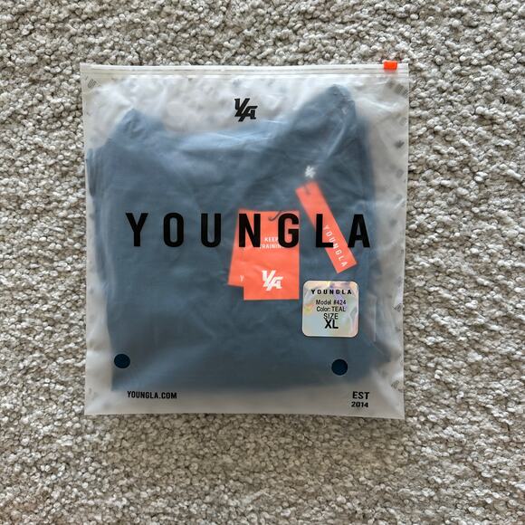 Men's YoungLA 424 Zephyr Compression Long Sleeves, XL, NWT, Teal - Picture 7 of 7